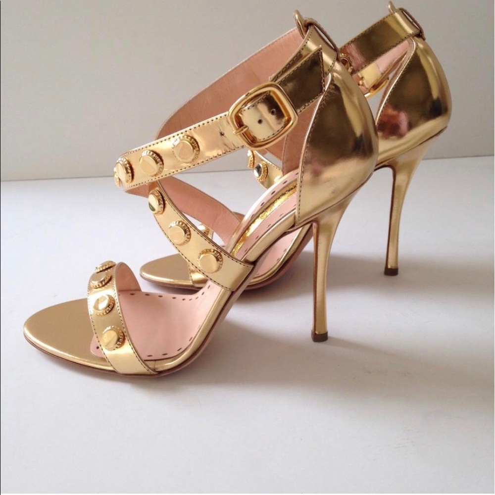 Rupert Sanderson Metallic Studded Sandals